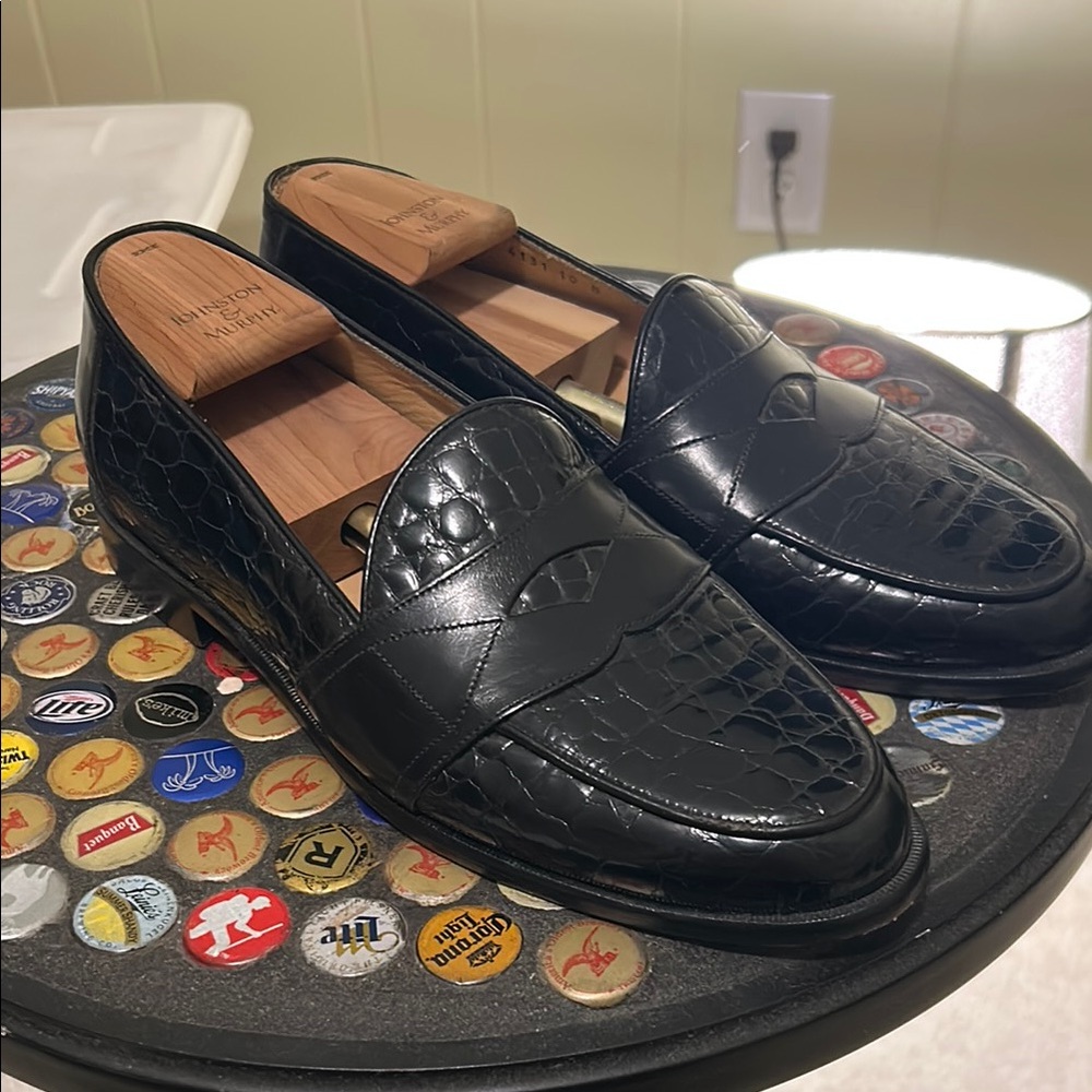 Johnston & Murphy Men's Black Leather Loafers